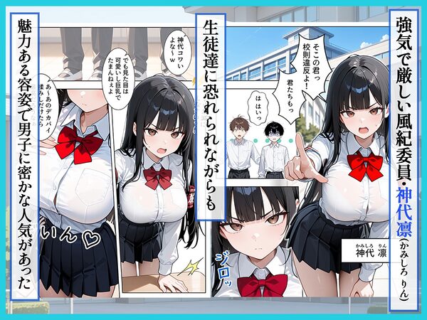 強気な風紀委員が卑劣な校長の罠にハマりメス堕ちする話 画像1